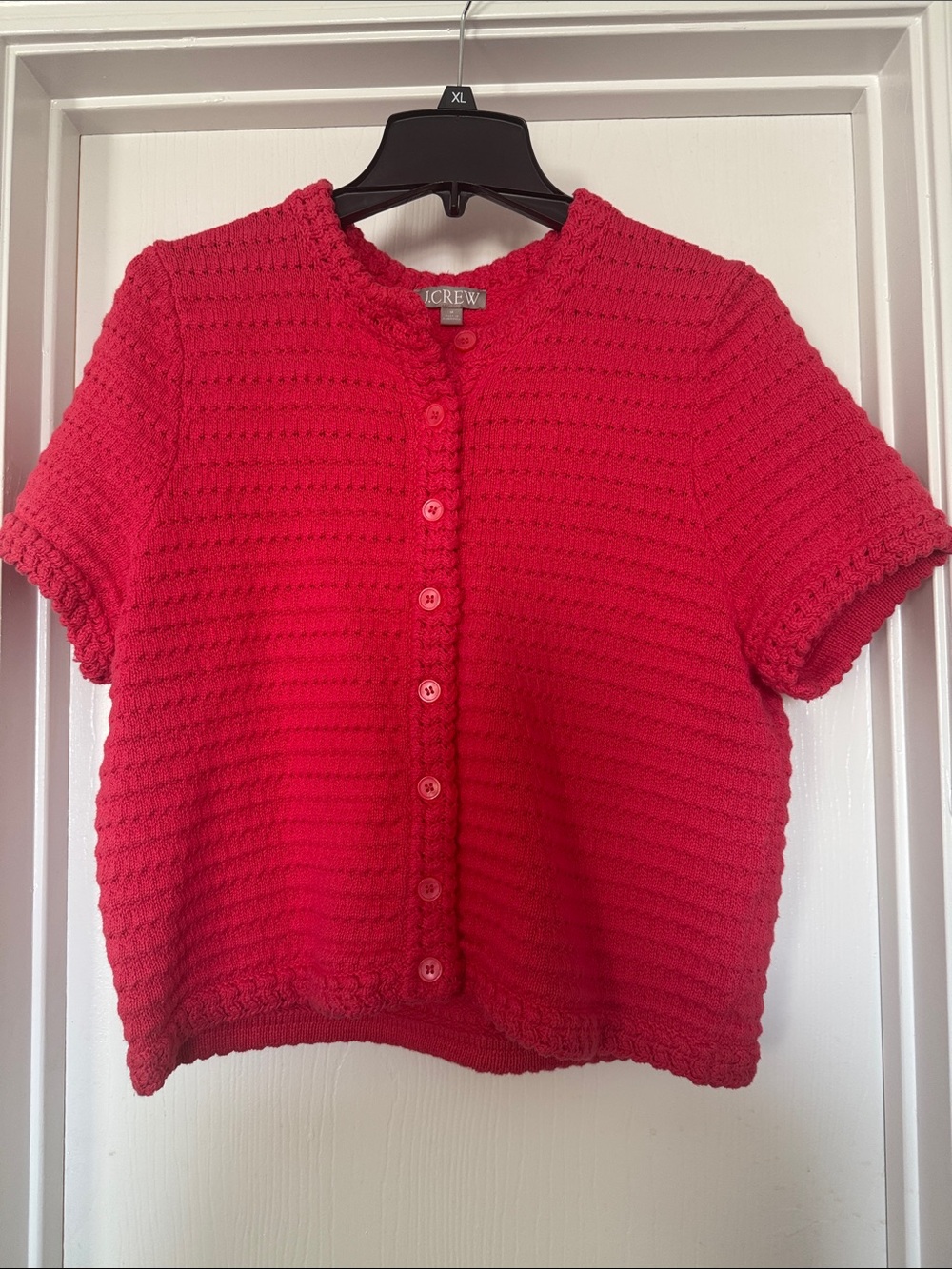 J. Crew crochet, short sleeve cardigan Button Cardigan
